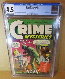 Crime Mysteries 1 CGC 4.5 Bondage! Chilling Tales Transvestite Story 1952 Ribage