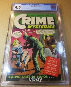 Crime Mysteries 1 CGC 4.5 Bondage! Chilling Tales Transvestite Story 1952 Ribage