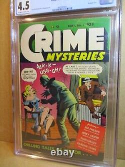 Crime Mysteries 1 CGC 4.5 Bondage! Chilling Tales Transvestite Story 1952 Ribage