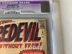 Daredevil 4 Cgc 9.0 Restored Grade Purple Label Purple Man Marvel Comics 1964