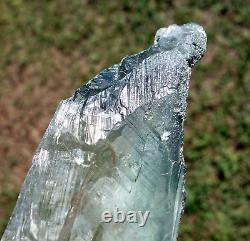 Eye Popping Himalayan Super Clear Quartz w Green Chlorite Scepter Crystal Point