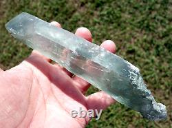 Eye Popping Himalayan Super Clear Quartz w Green Chlorite Scepter Crystal Point