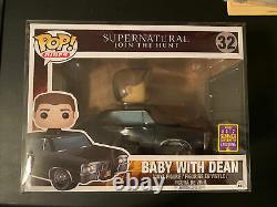 Funko POP Ride Baby with Dean Supernatural SDCC 17 Exclusive #32 with Protector