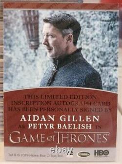 Game Of Thrones Complete Series Aidan Gillen Inscription Auto as Littlefinger