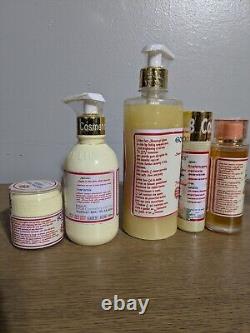 Golden face lotion, serum, face cream, oil, & shower gel. Super ecclaircissant