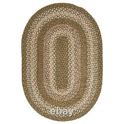 Green Braided Jute Area Rug Farmhouse / Primitive Round Runner Oval Rectangle