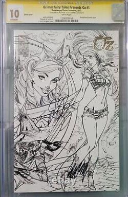 Grimm Fairy Tales Presents Oz #1 CGCSS 10.0 J. Scott Campbell Sketch 2X SIGNED