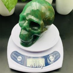 Hand carved super realistic green aventurine skull crystal quartz skull
