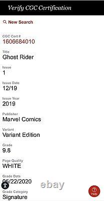 Marvel Ghost Rider #1 Original Art Sketch & Signed by Alex Kotkin CGC 9.8 SS MCU