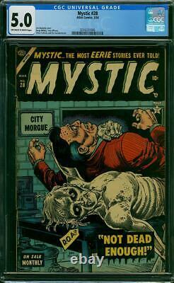Mystic 28 CGC 5.0 NOT DEAD ENOUGH Zombie Embrace 1954 Atlas Horror Maneely VG/FN