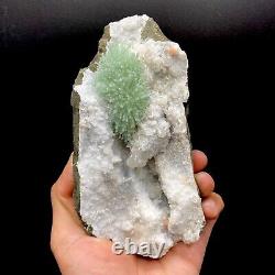 Natrolite Green on MM Quartz Super Rare Natural Mineral Specimen # DK197