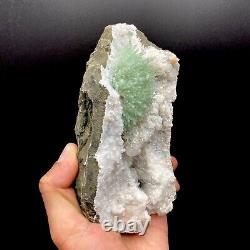 Natrolite Green on MM Quartz Super Rare Natural Mineral Specimen # DK197