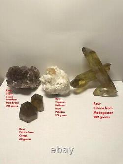 Natural Congo Citrine, Super Seven Amethyst, Madagascar Citrine Healing Minerals