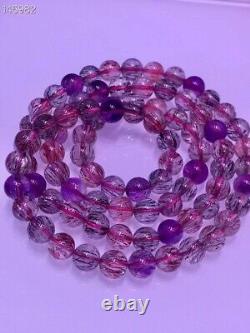 Natural Quartz Red Super Seven Beads 3 Laps Bracelet 6.3mm AAAAA