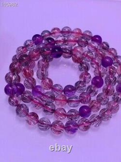 Natural Quartz Red Super Seven Beads 3 Laps Bracelet 6.3mm AAAAA