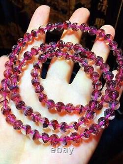 Natural Quartz Red Super Seven Beads 3 Laps Bracelet 6mm AAAAA
