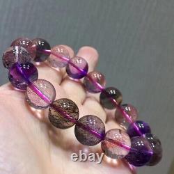 Natural Super Seven 7 Lepidocrocite Melody Stone Beads Bracelet 12mmAAAA