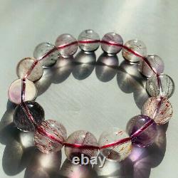 Natural Super Seven Melody Round Beads Crystal Elastic Bracelet Healing 14mm