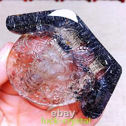 Natural White Quartz Super Seven Hand Carved Crystal Pendant Healing 1pc, 42H12