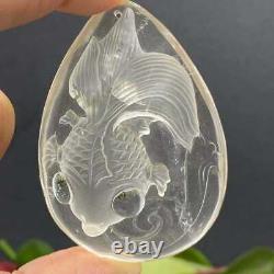 Natural super reiki green ghost crystal carving goldfish