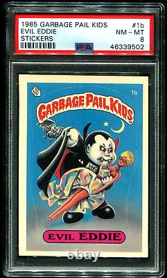 PSA 8 1985 Topps Garbage Pail Kids Evil Eddie Matte Sticker #1b OS1 Series 1 GPK