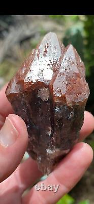 Super 8 Red High Luster Hematite Capped Amethyst Quartz Crystal 152 Grams