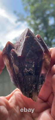 Super 8 Red High Luster Hematite Capped Amethyst Quartz Crystal 152 Grams