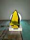 Super Andara Crystal Natural Cutting Dark Yellow 450gr with base for Decoration