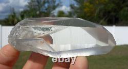 Super Clear Lemurian Quartz Crystal Point with Timelines & Great Contact Keys