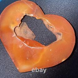 Super Druzy Carnelian Agate Heart Red Natural Sparkling
