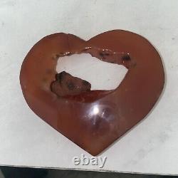Super Druzy Carnelian Agate Heart Red Natural Sparkling
