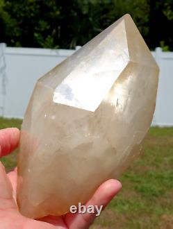 Super LEMURIAN Quartz Natural GOLDEN HEALER Crystal Point with Record Keepers