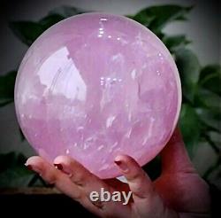 Super Large Over 2.6LB Weight Natural Rose Quartz Sphere Beautiful Crystal Ball