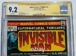 Supernatural Thrillers #2 CGC 9.2 NM- SS Signed Jim Steranko Invisible Man 1973