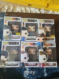 Supernatural funko pop, Bobby, Crowley, Castiel, Baby with dean, baby with Sam chase