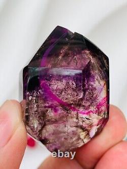 TOP 39g Natural Amethyst Super Seven TWO MOVE Water Bubble EnhydroQUARTZ Crystal