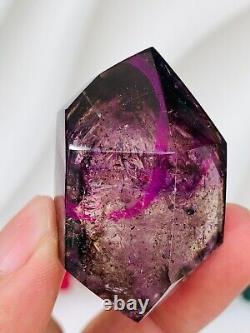 TOP 39g Natural Amethyst Super Seven TWO MOVE Water Bubble EnhydroQUARTZ Crystal