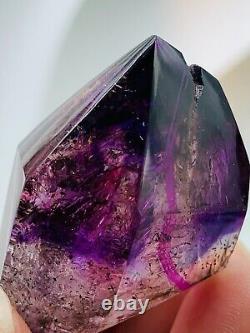 TOP Collection diamond! Amethyst Super Seven crystal, 2 move water drop Enhydro39g