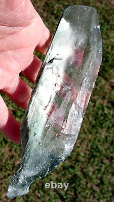 True Himalayan Super WATER CLEAR QUARTZ Scepter Crystal Point w Green Chlorite