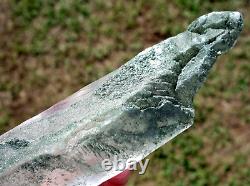 True Himalayan Super WATER CLEAR QUARTZ Scepter Crystal Point w Green Chlorite