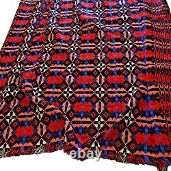 Vintage Mystic Valley Traders Wool Coverlet King Blanket Aztec United Kingdom