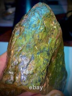 Vulcanized Jade Nodule Green with Weatherized Rine And Natural Density Super Rare