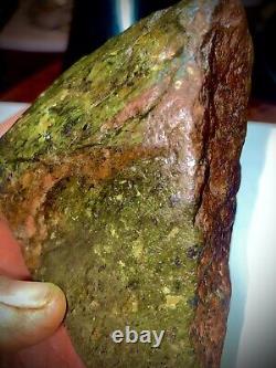 Vulcanized Jade Nodule Green with Weatherized Rine And Natural Density Super Rare