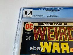 Weird War Tales 10 Cgc 9.4 White Pages Paratrooper Swordsman DC Comics 1973