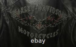 Womens Leather Harley Davidson Riding Jacket Super Wings Size Medium