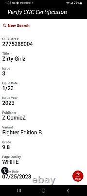 Zirty Girls #3 Cammy Fighter Edition B CGC 9.8 SS Signed Nathan Szerdy RARE